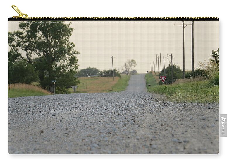 Country Zip Pouch featuring the photograph Country road at twlight by Aaron Martens