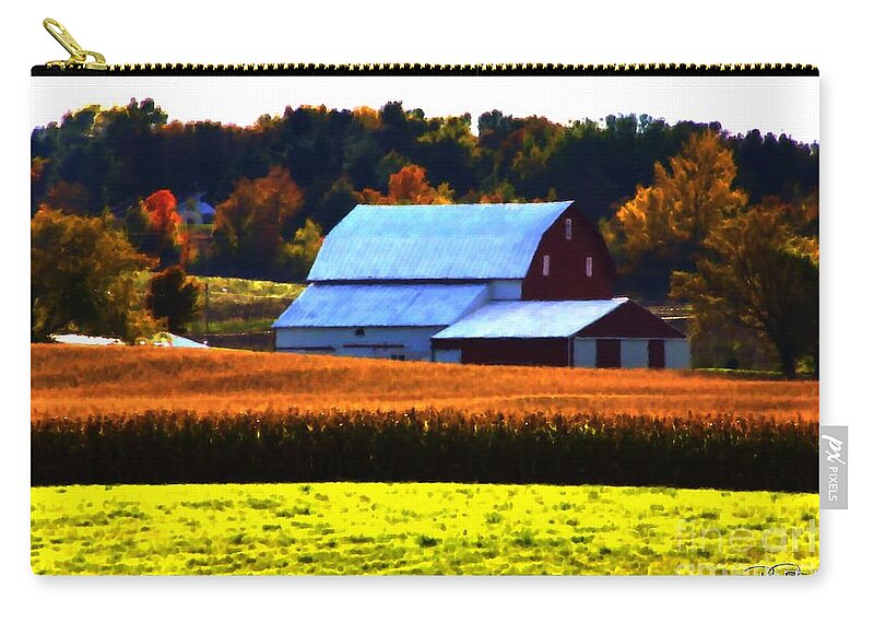 Barn Zip Pouch featuring the painting Country Side by Bill Richards