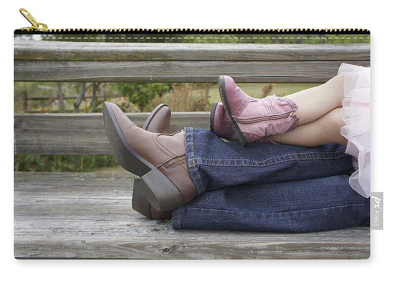 Mother Zip Pouch featuring the photograph Cowgirls by Laurie Perry
