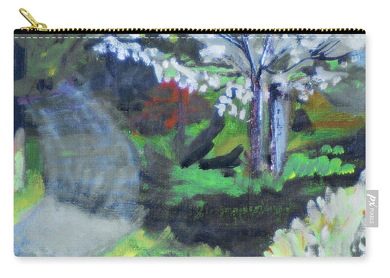 Tree Zip Pouch featuring the painting Crab Apple Tree by Michael Daniels