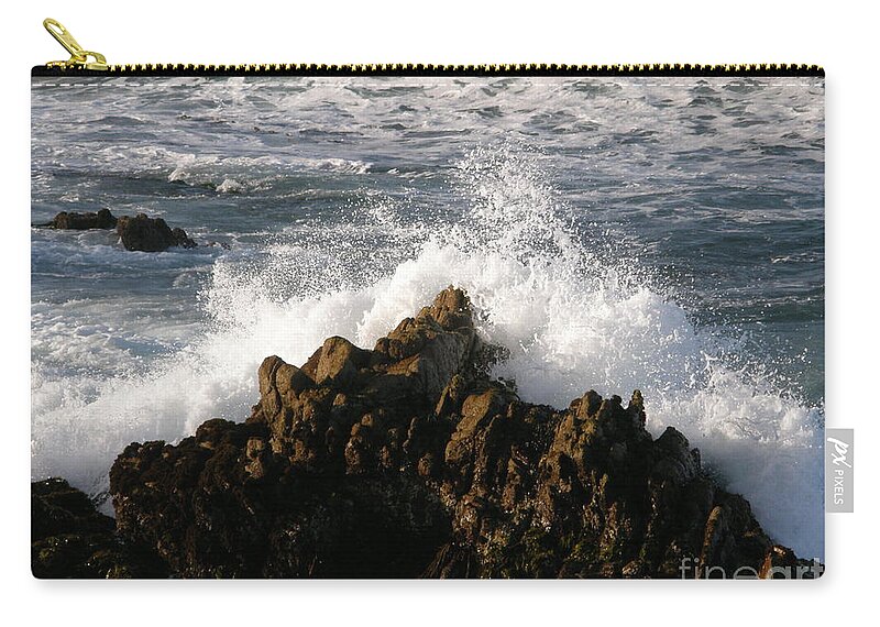 Wave Zip Pouch featuring the photograph Crashing Wave by Bev Conover