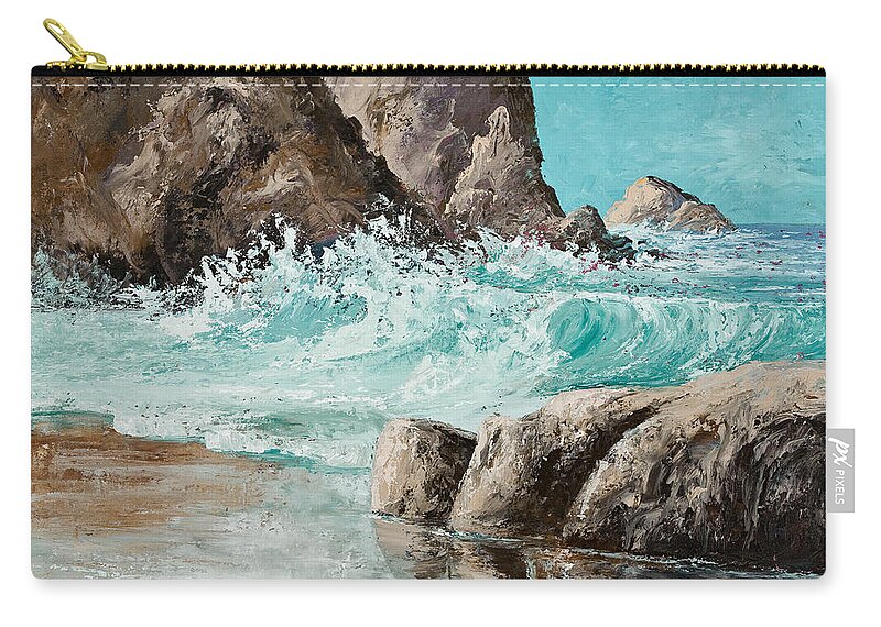 Ocean Carry-all Pouch featuring the painting Crashing Waves by Darice Machel McGuire