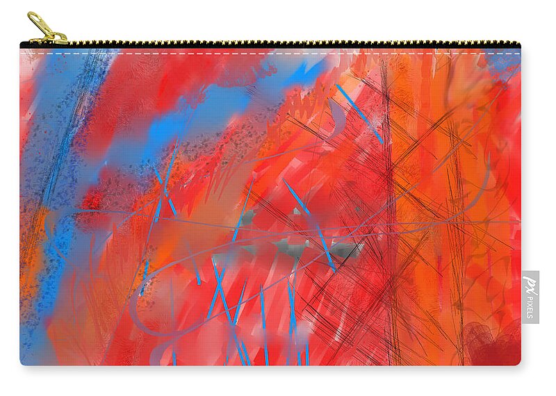 Abstract Carry-all Pouch featuring the digital art Crazy Vibrance by Kristen Fox