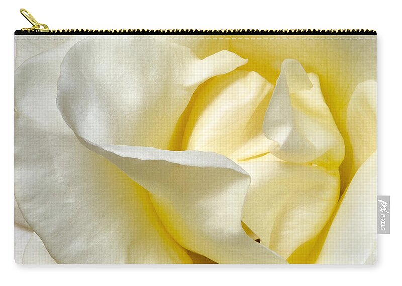 Rose Zip Pouch featuring the photograph Creamy Rose by Georgette Grossman
