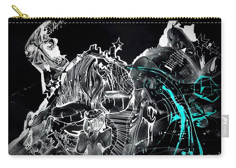 Big Bang Zip Pouch featuring the drawing Creation by Daniel Brummitt