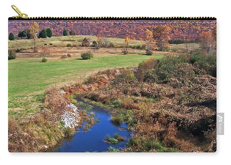  Creeks Zip Pouch featuring the photograph Creek in the Valley by Jennifer Robin