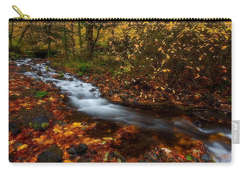 Fall Zip Pouch featuring the photograph Creekside Colors by Darren White