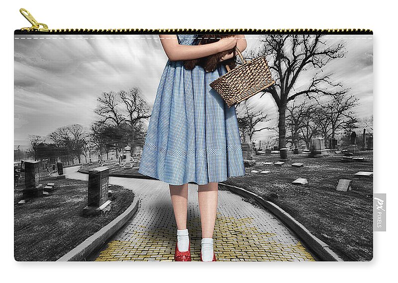 The Wizard Of Oz Zip Pouch featuring the photograph Creepy Dorothy In The Wizard of Oz by Tony Rubino