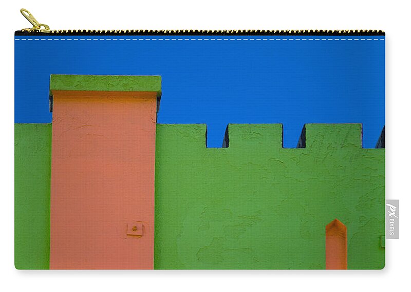 Building Zip Pouch featuring the photograph Crenellated Roof by David Smith