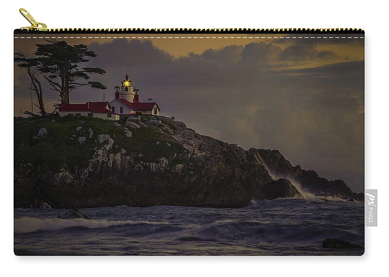 Crescent City Zip Pouch featuring the photograph Crescent City Lighthouse by Don Hoekwater Photography