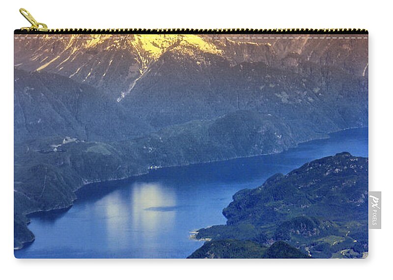 Lake Zip Pouch featuring the photograph Cristina lake BC Canada aerial view by Eti Reid