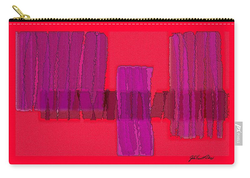 Digital Painting Zip Pouch featuring the digital art Cross in Red by John Vincent Palozzi