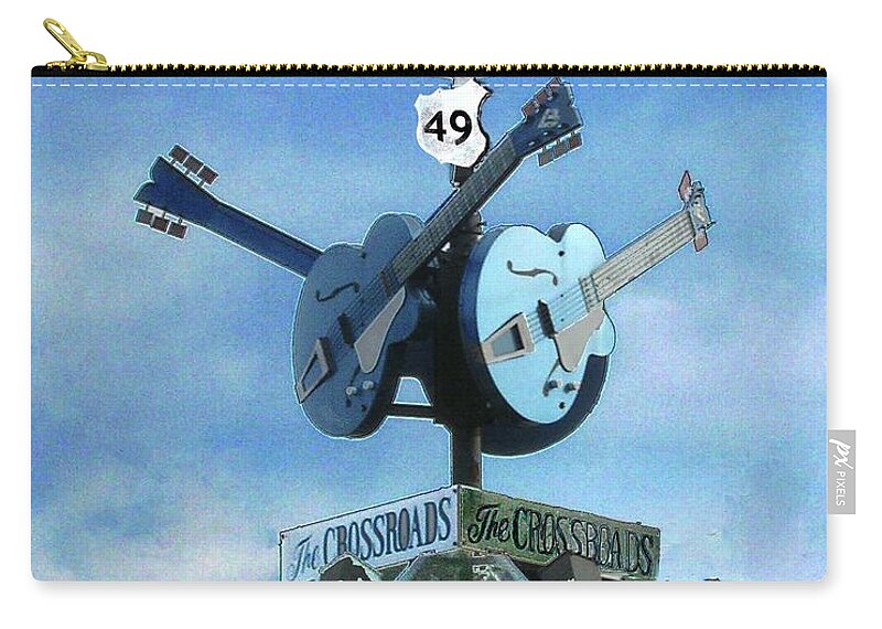 Blues Zip Pouch featuring the photograph Crossroads in Clarksdale by Lizi Beard-Ward