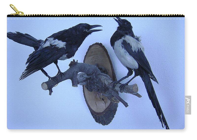 Crows Zip Pouch featuring the photograph Crows by Moshe Harboun
