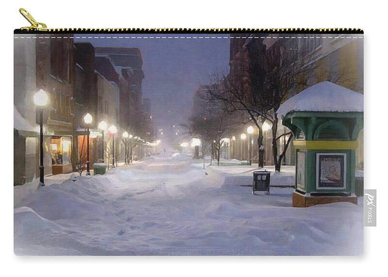 Maryland Zip Pouch featuring the painting Cumberland Winter by Dean Wittle