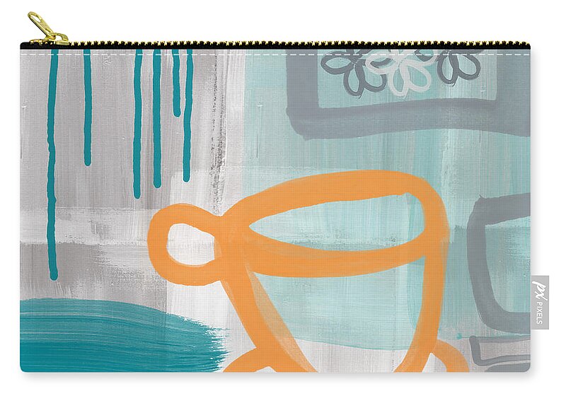 Coffee Zip Pouch featuring the painting Cup Of Happiness by Linda Woods