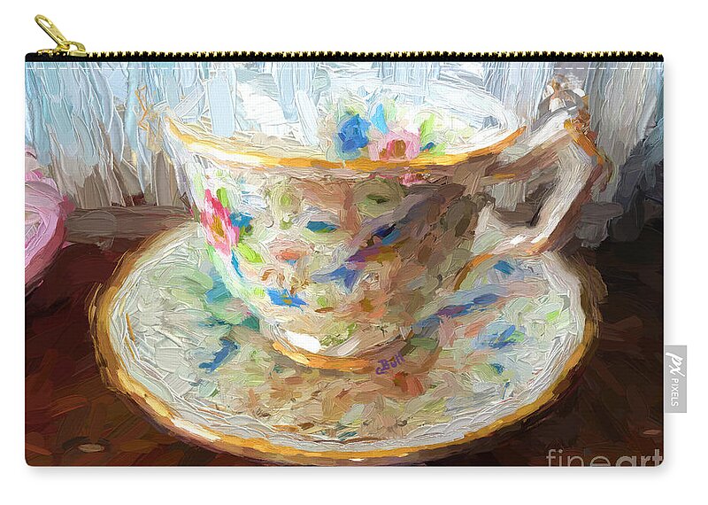 Tea Zip Pouch featuring the painting Cuppa Tea by Claire Bull