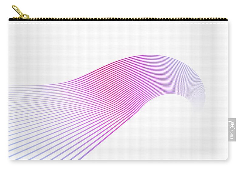 Curve Zip Pouch featuring the digital art Curved Lines Against A White Background by Ralf Hiemisch