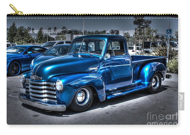 1953 Chevy Pickup Zip Pouch featuring the photograph Custom Chevy Pickup by Tommy Anderson