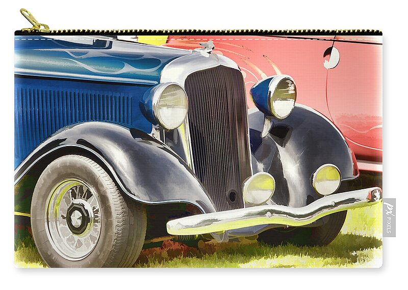 Hot Rod Zip Pouch featuring the photograph Custom Hot Rod by Ron Roberts
