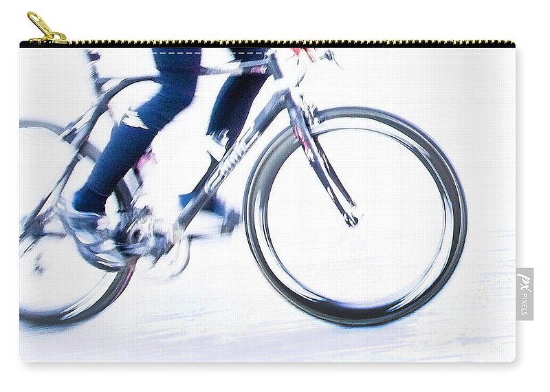 Bicycling Zip Pouch featuring the photograph Cycling by Theresa Tahara