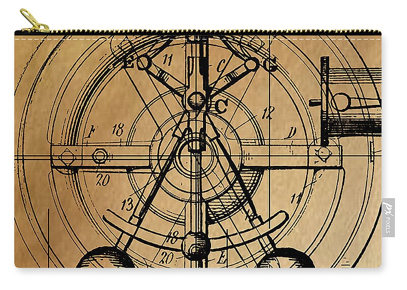 Steampunk Zip Pouch featuring the painting Cyclotron by James Hill