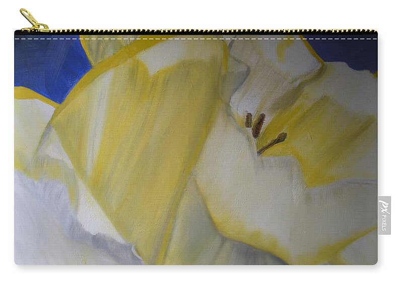 Flower Zip Pouch featuring the painting Daffodils by Claudia Goodell