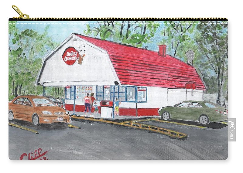 Building Zip Pouch featuring the painting Dairy Queen by Cliff Wilson