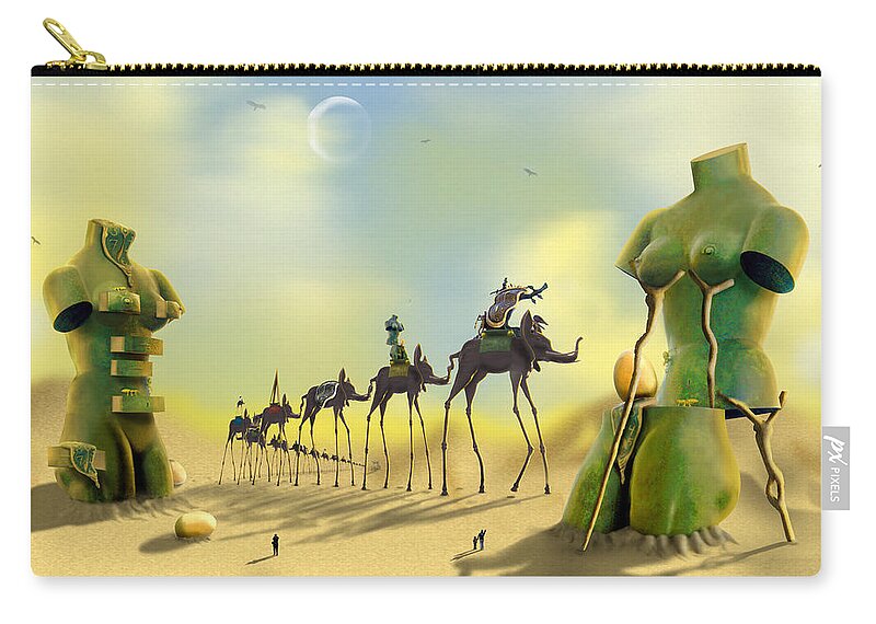 Surrealism Zip Pouch featuring the photograph Dali on the Move by Mike McGlothlen