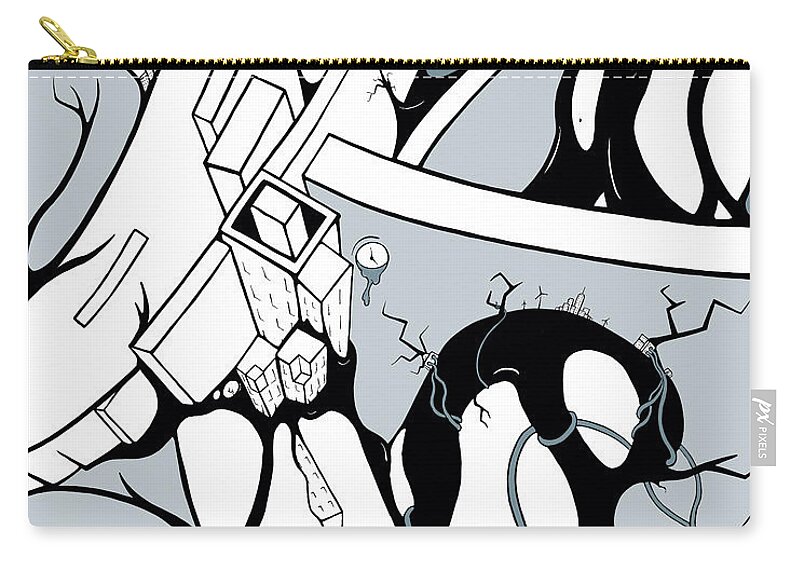 Road Zip Pouch featuring the digital art Dammed by Craig Tilley
