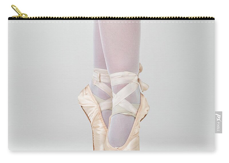 Ballet Dancer Zip Pouch featuring the photograph Dancer In Ballet Shoes Dancing In by Yuri