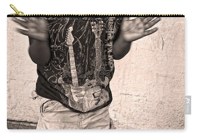 Street Photography Zip Pouch featuring the photograph Dancing' on Decatur for Dollars by Kathleen K Parker