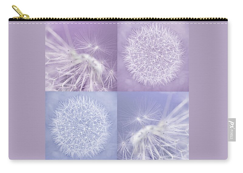 Dandelion Zip Pouch featuring the photograph Dandelions Lavender Purple Four by Jennie Marie Schell