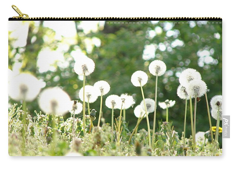Dandelions Zip Pouch featuring the photograph Dandelions by Leara Nicole Morris-Clark