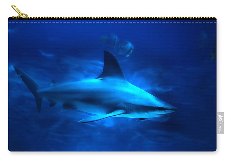 Shark Zip Pouch featuring the photograph Dangerous Beauty by Mark Andrew Thomas