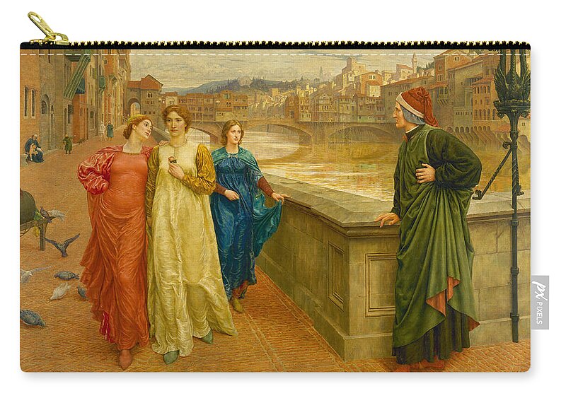 Henry Holiday Carry-all Pouch featuring the painting Dante Meeting Beatrice by Henry Holiday