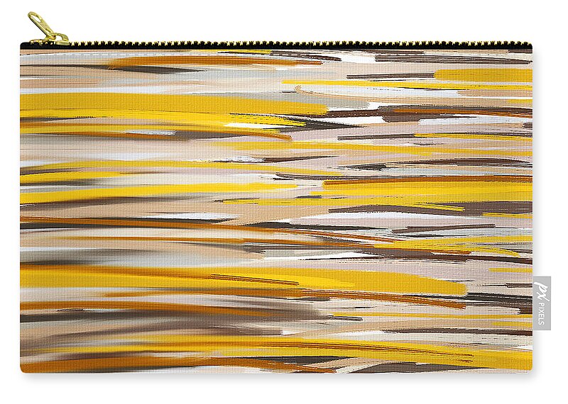 Yellow Zip Pouch featuring the painting Dashes Of Sun by Lourry Legarde