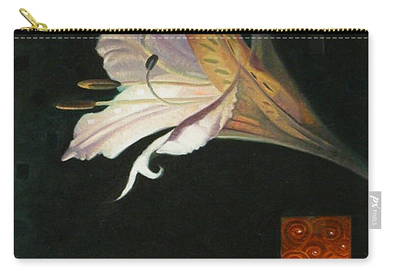 Lily Zip Pouch featuring the painting Dave's Promotion by T S Carson