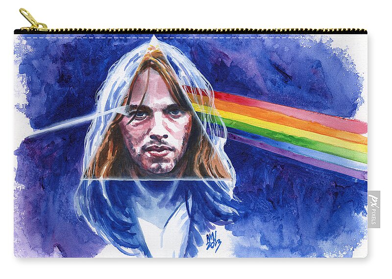 Pink Floyd Carry-all Pouch featuring the painting David Gilmour by Ken Meyer jr