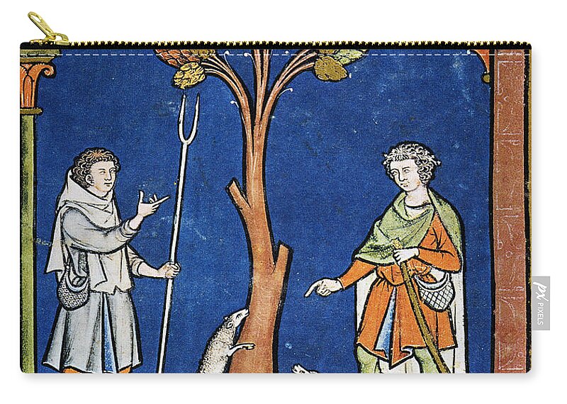 13th Century Zip Pouch featuring the painting David Leaves Flock by Granger