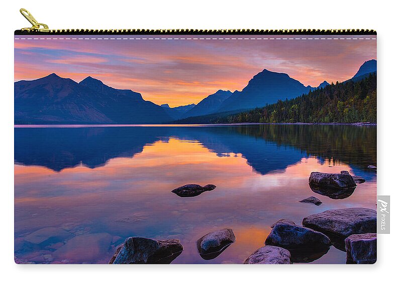 Glacier National Park Carry-all Pouch featuring the photograph Dawn at Lake McDonald by Adam Mateo Fierro