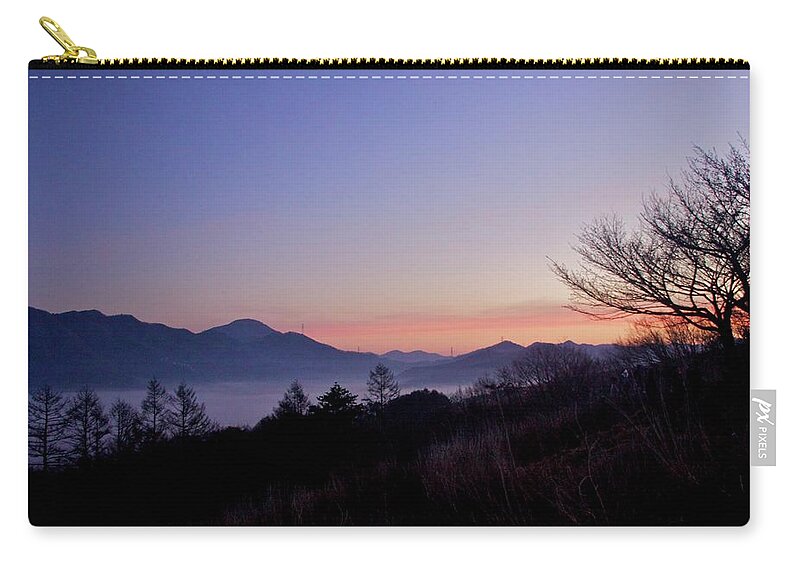 Tranquility Zip Pouch featuring the photograph Dawn At Lake Yamanaka by Jun Okada