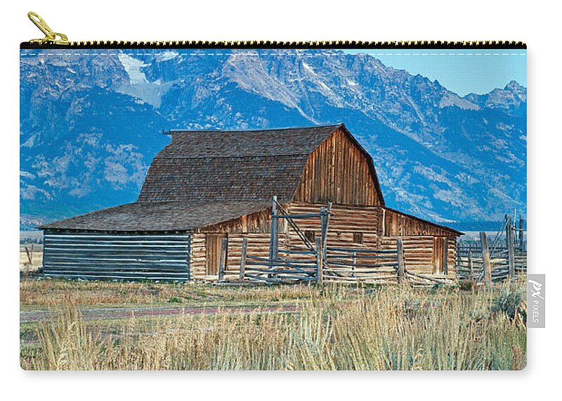 Grand Teton Np Zip Pouch featuring the photograph Dawn at Moulton Barn Grand Teton National Park by Fred Stearns