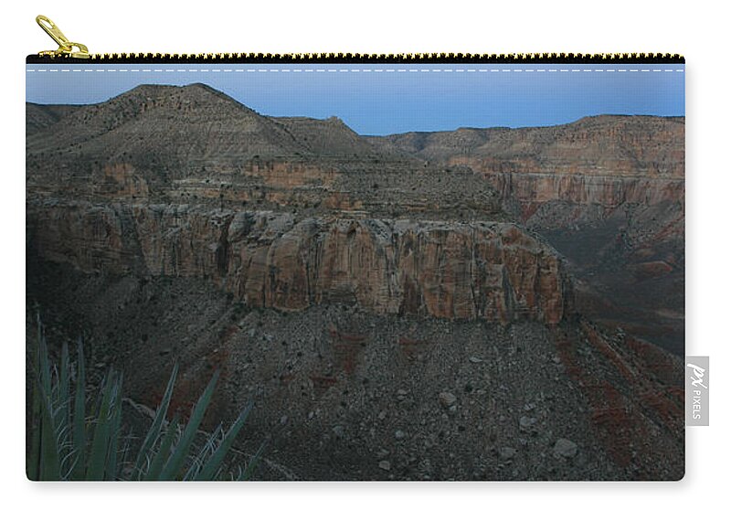 Landscape Zip Pouch featuring the photograph Dawn Moon Over Grand Canyon by Scott Cunningham