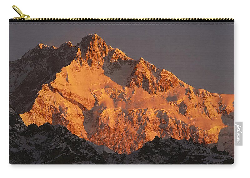 Feb0514 Zip Pouch featuring the photograph Dawn On Kangchenjunga Talung by Colin Monteath