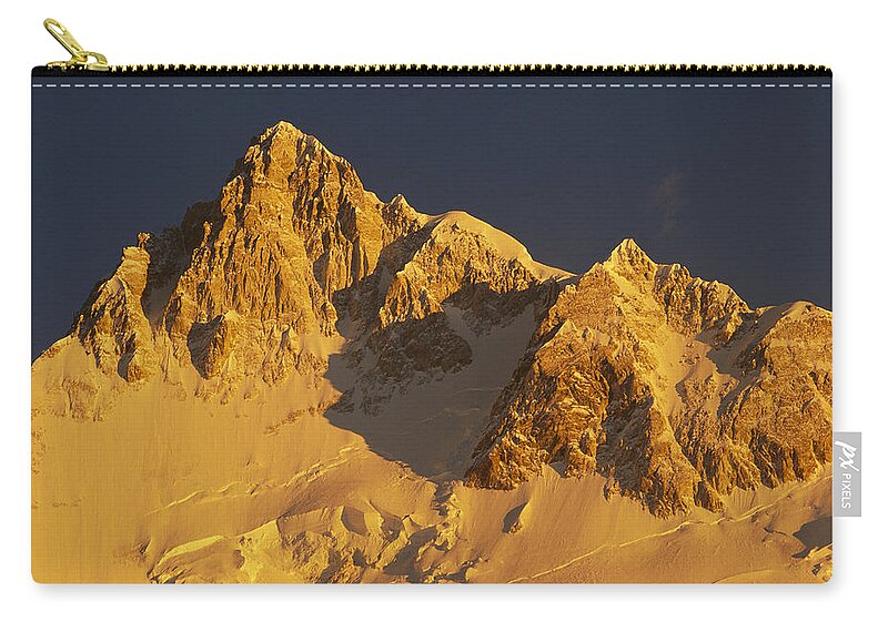 Feb0514 Zip Pouch featuring the photograph Dawn On Kangchenjunga Talung Face India by Colin Monteath