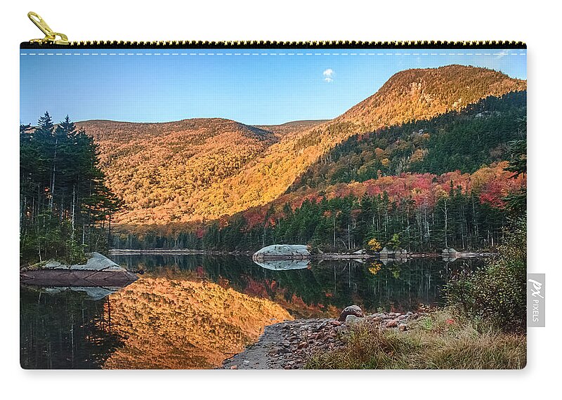 Autumn Zip Pouch featuring the photograph Dawn over Kinsman Notch by Jeff Folger