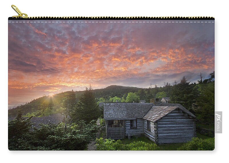 Appalachia Zip Pouch featuring the photograph Dawn Over LeConte by Debra and Dave Vanderlaan