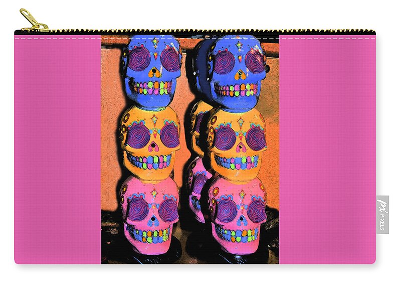Halloween Art Zip Pouch featuring the digital art Day Of The Dead Ink by Pamela Smale Williams