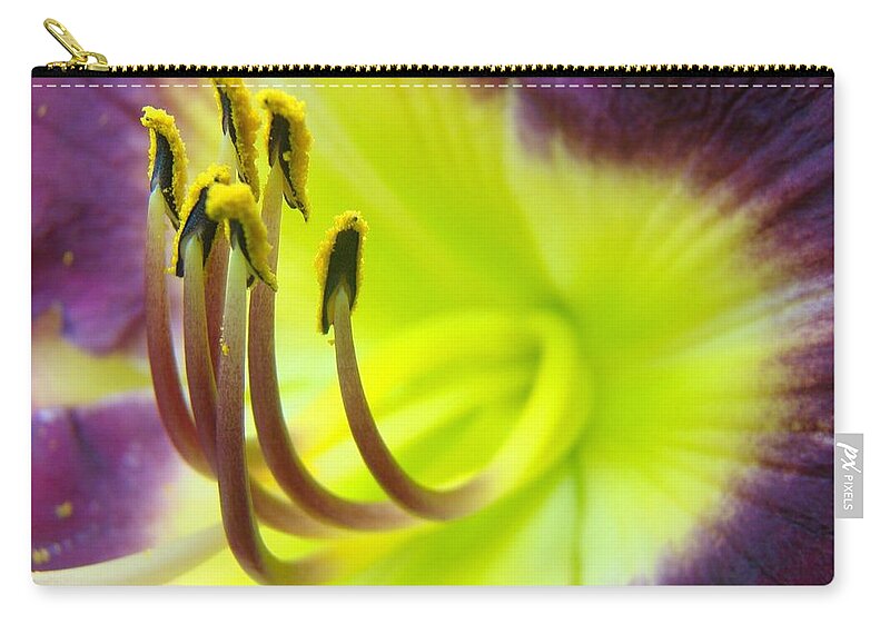 Daylily Zip Pouch featuring the photograph Daylily Macro 2 by Rick Rosenshein